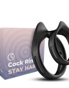 ARMONY Inel dublu – Dualring din silicon elastic negru