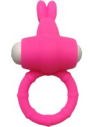 ARMONY Inel pentru penis cu vibrații – MS Bunny Vibrator Ring silicon medical baterii LR41 roz