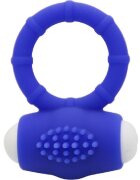 ARMONY Inel pentru penis cu vibrații – Power O Vibrator Ring silicon medical baterii LR41 albastru