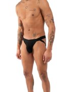 BURN Chiloti pentru barbati - JOCK 011 Double Black design transparent cu efect lucios culoare neagră mărimea S