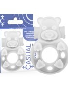 Casual Inel vibrant Love – Ring 26 din TPR flexibil cu vibrații pentru stimulare clitoridiană transparent