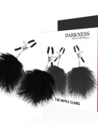 DARKNESS Cleme pentru sfârcuri – Pom-Pom ajustabile din metal pentru stimulare erotică și jocuri BDSM set 2 bucăți
