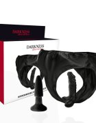 DARKNESS Set fetiș – Panties din PU cu dildo realist și plug atașabile mărime universală