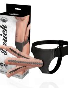 Harness Ham strap-on Attraction – Derick Articulable cu dildo realist articulat din TPR 22.5 × 4.5 cm și ham reglabil