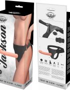 Harness Ham strap-on Attraction – Rnes Jackson cu dildo realist din TPR 19.8 × 4.2 cm și ham reglabil