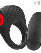 INTENSE Inel pentru penis cu vibrații – Clover 10 moduri telecomandă încărcare USB silicon medical negru