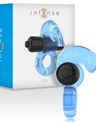 INTENSE Inel vibrator – Fry Blue Rabbit întârzie ejacularea și stimulează clitorisul 1 mod de vibrație albastru