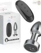 INTENSE Plug anal cu vibrații – Metal cu telecomandă 10 moduri aluminiu waterproof mărime S 7.4 cm