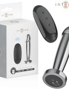 INTENSE Plug anal cu vibrații – Metal Dildo cu telecomandă 10 moduri aluminiu mărime S 10 cm