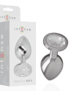 INTENSE Plug anal – Metalic cu cristal argintiu mărimea S 7 cm