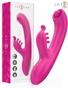 INTENSE Vibrator rabbit – Christina 3 motoare rotație + vibrații waterproof silicon medical roz 22.5 cm