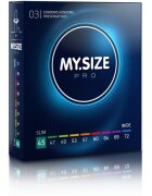 MY.SIZE Prezervative PRO – Condoms 45 mm ultra-subțiri pentru confort personalizat și sensibilitate maximă 3 bucăți