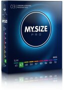MY.SIZE Prezervative PRO – Condoms 47 mm ultra-subțiri pentru confort personalizat și sensibilitate maximă 3 bucăți