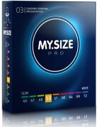 MY.SIZE Prezervative PRO – Condoms 53 mm ultra-subțiri pentru potrivire personalizată și confort optim 3 bucăți