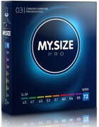 MY.SIZE Prezervative PRO – Condoms 72 mm ultra-subțiri pentru potrivire personalizată și sensibilitate naturală 3 bucăți