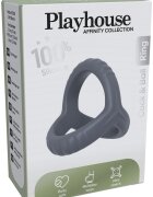 Playhouse Inel pentru penis Affinity - Cock & Ball Ring 100% silicon ultraflexibil gri