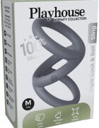 Playhouse Inel pentru penis triplu Affinity - Triple cock & Ball Sling 100% silicon ultraflexibil M gri