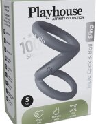Playhouse Inel pentru penis triplu Affinity - Triple cock & Ball Sling 100% silicon ultraflexibil S gri
