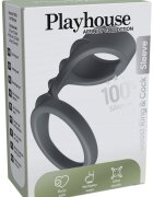 Playhouse Manson cu inel penian Affinity - Boost Ring & Cock Sleeve pentru stimulare intensa negru