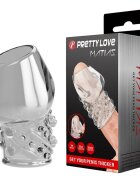 PRETTYLOVE Manson - Matias TPR moale și flexibil design texturat efect de întârziere a ejaculării transparent 6.5 cm