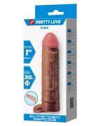 PRETTYLOVE Manson penian - Kaile realist TPR moale +35% grosime waterproof culoare naturală 155 cm