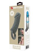 PRETTYLOVE Manson pentru penis – Fogg TPR cu textură stimulatoare elastic și realist culoare gri 13 cm