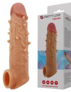 PRETTYLOVE Manson pentru penis - Osborne cu striatii pentru stimulare sexuala culoarea pielii 16.5 cm