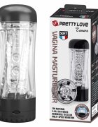PRETTYLOVE Masturbator - Tamara cu vibrații reglabile multiple TPR + ABS textură realistă transparent