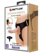 PRETTYLOVE Strap-on – Universal Harness Briefs cu dildo realist Kevin 19 cm culoare naturală