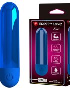 PRETTYLOVE Vibrator bullet reîncărcabil – Kiwi 10 moduri de vibrare design metalic compact albastru