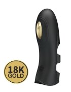 PRETTYLOVE Vibrator de deget - Pegasus cu 7 moduri de vibrație detalii aurii de 18k din silicon premium negru