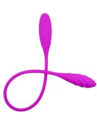 PRETTYLOVE Vibrator dublu - Snaky flexibil cu 7 funcții de vibrație din silicon USB reîncărcabil fucsia