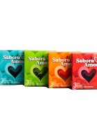 Sabora Amour Pachet Prezervative – Mix 4 Variante: Classic Ultra Thin Anatomic și Delay Latex Natural 52 mm 48 bucăți