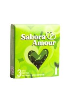 Sabora Amour Prezervative cu striatii si efect de intarziere a ejacularii Latex 100% Natural Diametru 52 mm 3 buc