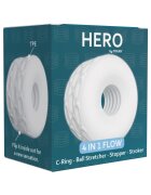 TOY JOY Inel pentru penis - HERO 4-în-1 Flow design flexibil pentru stimulare intensă alb