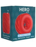 TOY JOY Inel pentru penis - HERO 4-în-1 Twister design flexibil pentru stimulare intensă rosu