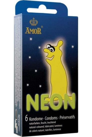 Amor Set 6 Prezervative Neon Latex - Entro.ro