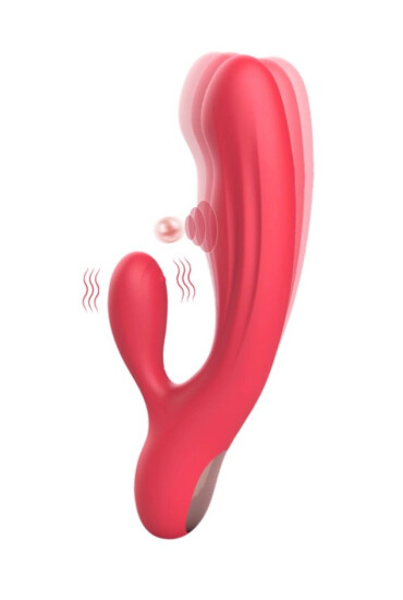 Guilty Toys Vibrator Iepuras Crush 10+10 Moduri Stimulatoare Silicon USB Magnetic Rosu 20.5 cm - Entro.ro
