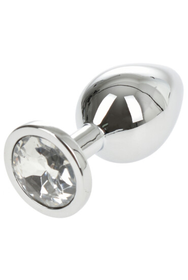 Passion Labs Dop Anal Metallic Buttplug Medium Argintiu/Transparent - Entro.ro