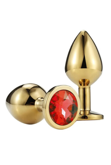Passion Labs Dop Anal Metallic Buttplug Medium Auriu/Rosu - Entro.ro