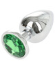 Passion Labs Dop Anal Metallic Buttplug Large Argintiu/Verde - Entro.ro