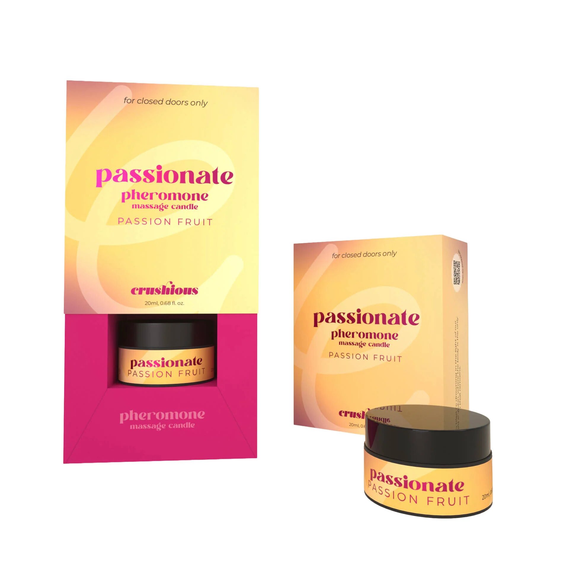 Crushious Lumanare pentru masaj cu feromoni Passionate cu aroma de Fructul Pasiunii 20 ml - Default Title