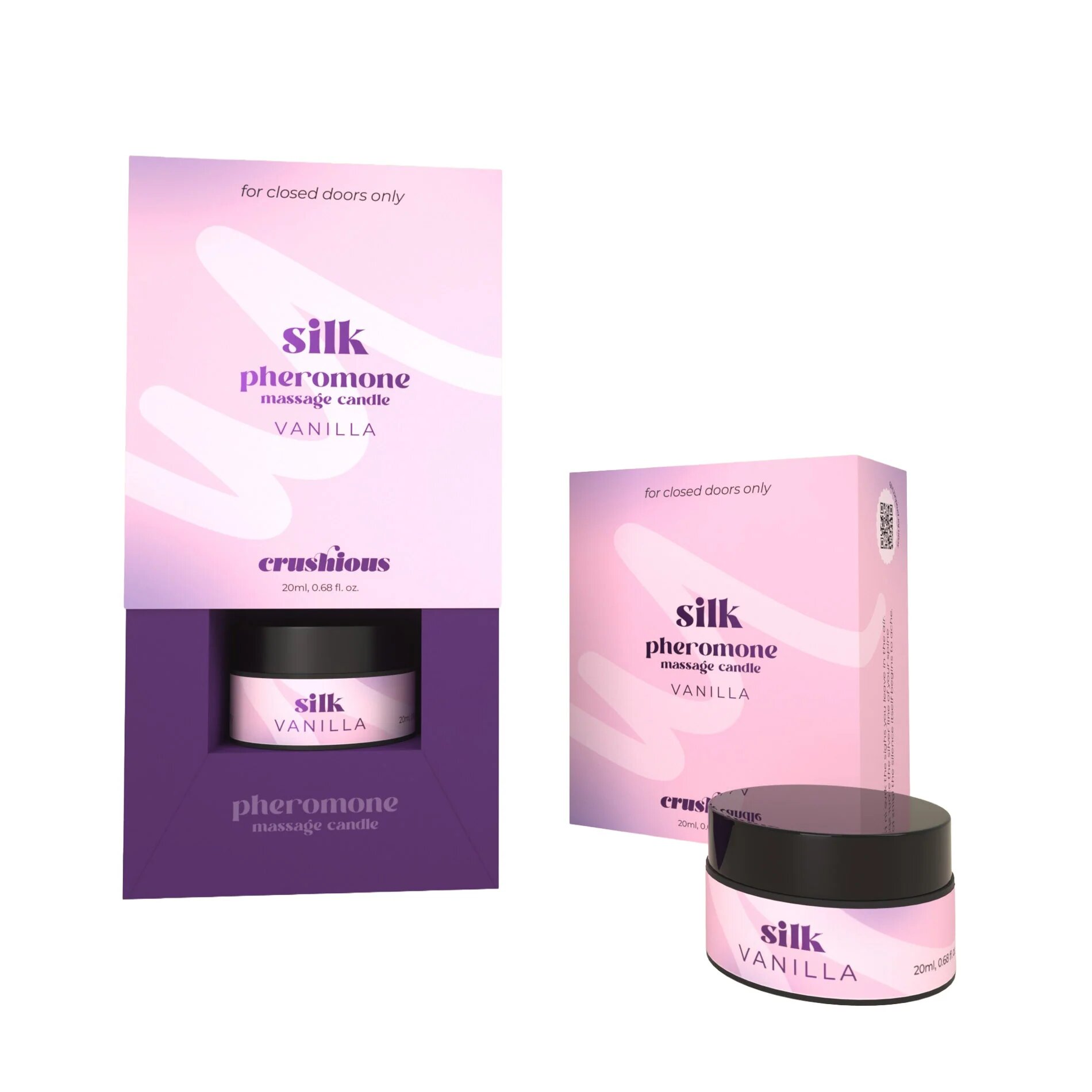 Crushious Lumanare pentru masaj cu feromoni Silk cu aroma de vanilie 20 ml - Default Title