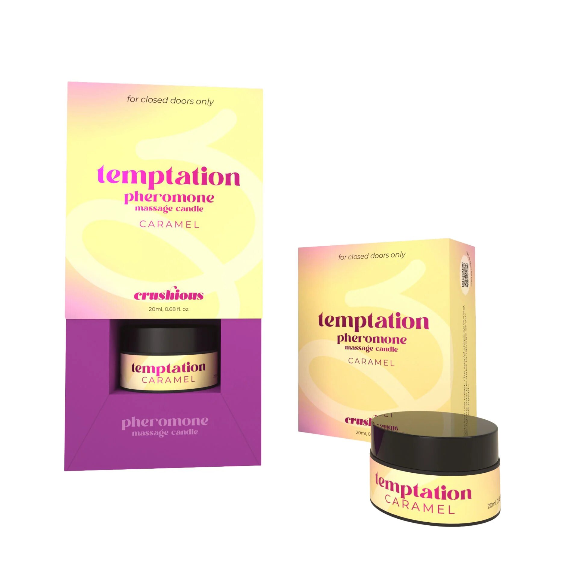 Crushious Lumanare pentru masaj cu feromoni Temptation cu aroma de Toffee Caramel 20 ml - Default Title
