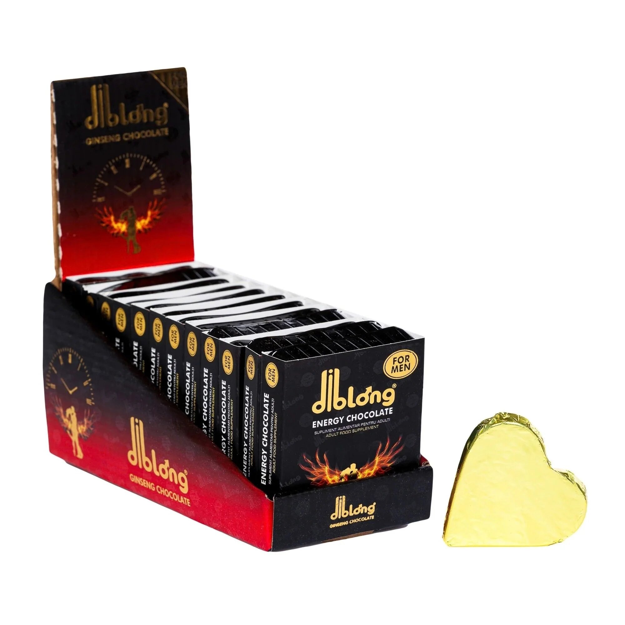 Diblong Energy Chocolate For Men - supliment alimentar pentru bărbați pe bază de ciocolată cu plante care susțin sănătatea sexuală și funcția erectilă 12 x 24g - Default Title