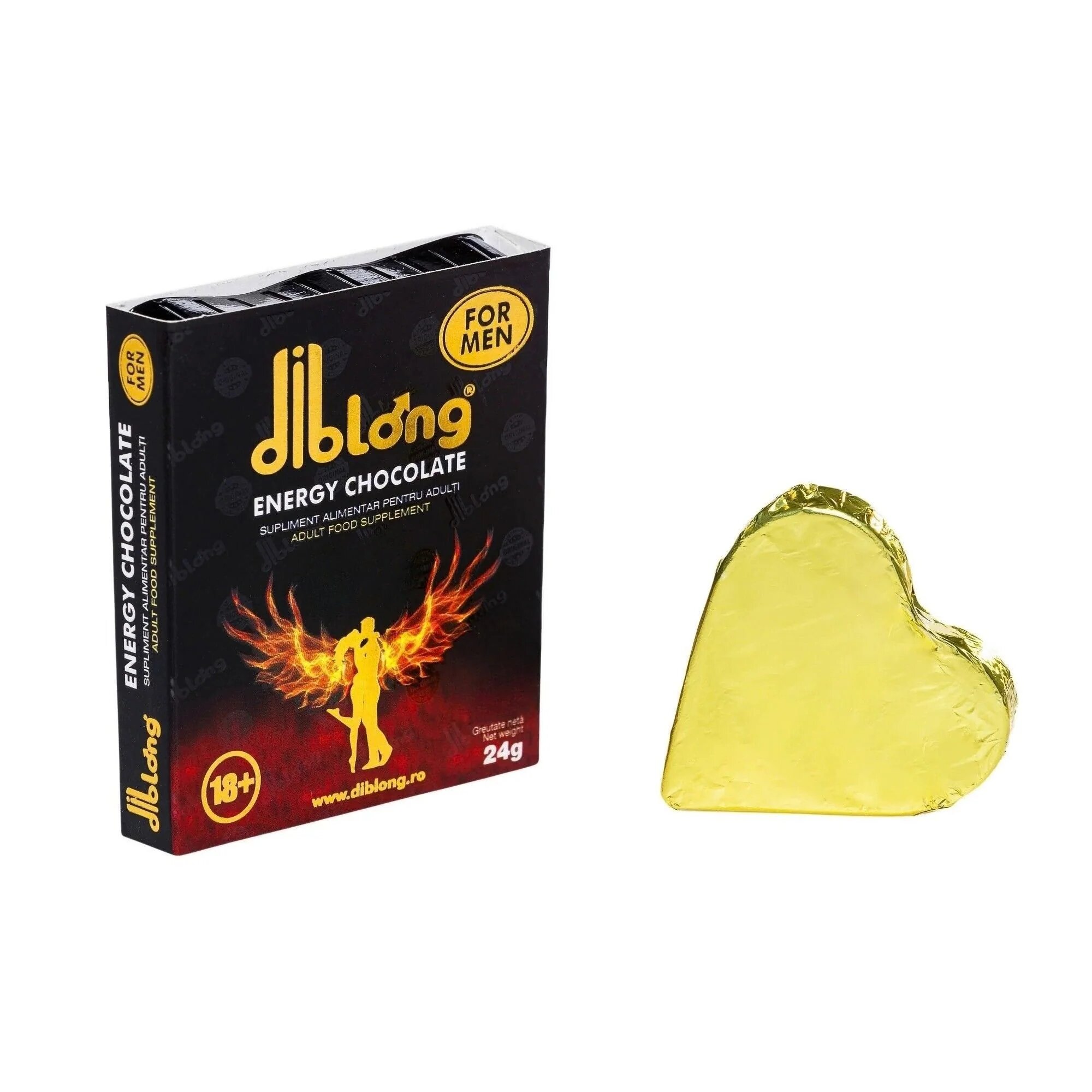 Diblong Energy Chocolate For Men - supliment alimentar pentru bărbați pe bază de ciocolată cu plante care susțin sănătatea sexuală și funcția erectilă 24g - Default Title