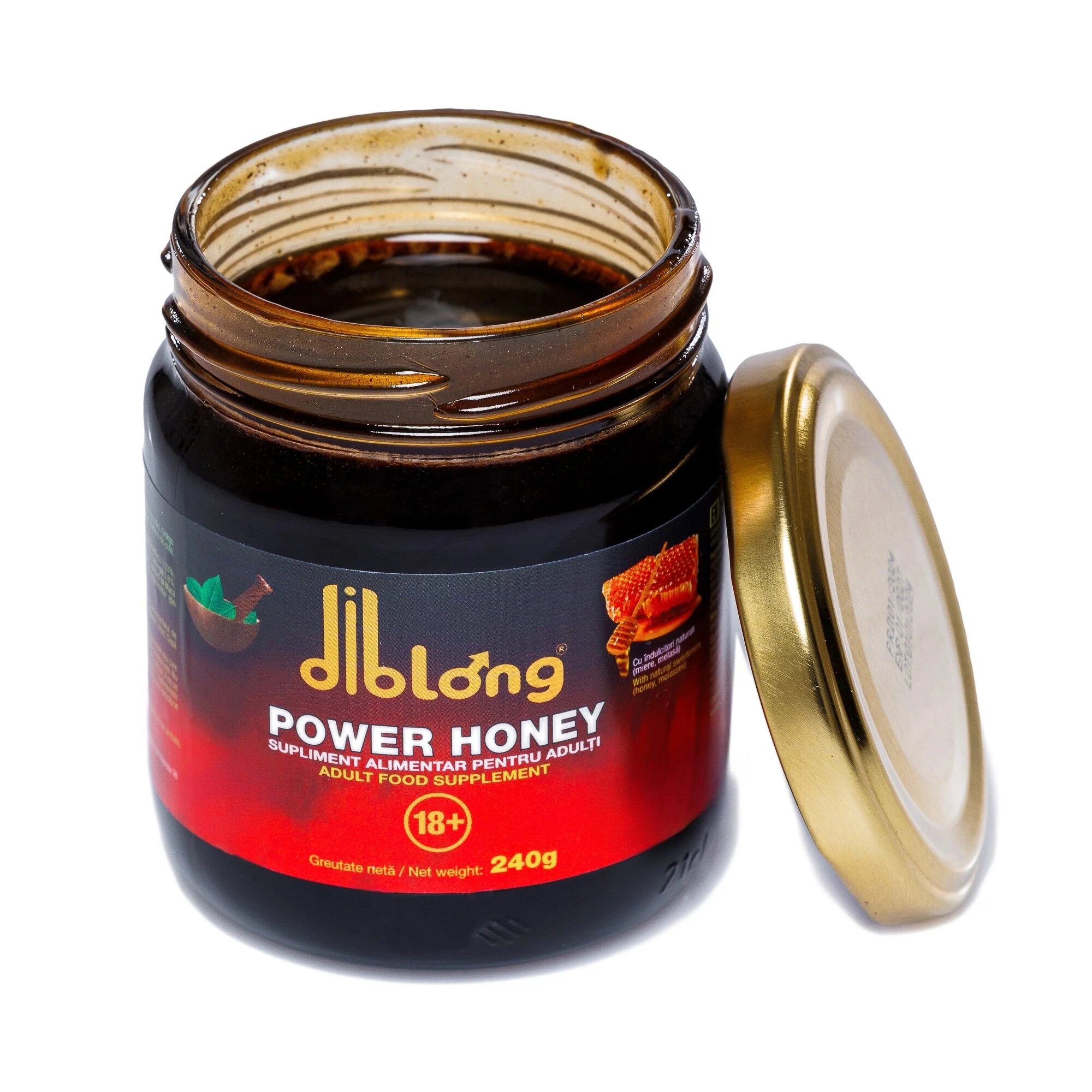 Diblong Power Honey - supliment alimentar pentru adulți cu miere și asocieri de plante care susțin sănătatea sexuală și funcția de reproducere 240 g - Default Title