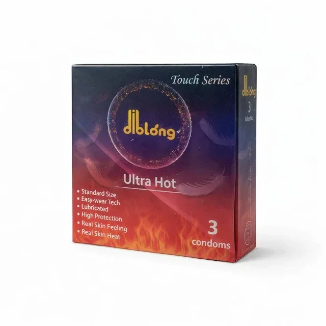 Diblong Prezervative subțiri Ultra Hot cu efect de încălzire lubrifiate din latex 52 ± 2 mm 3 buc - Default Title