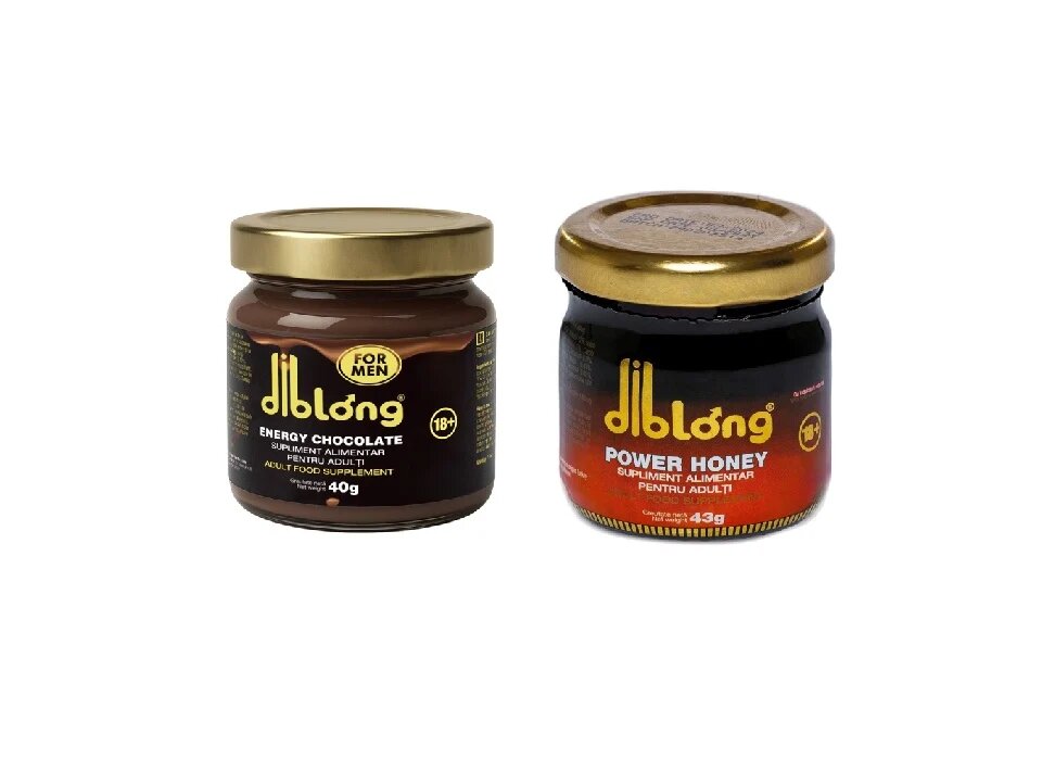 Diblong SET: Afrodisiac premium concentrat - Ciocolata cremoasa - ENERGY CHOCOLATE for MENpoate ajuta la creșterea libidoului potență erecție ejaculare precoce 40g + 1 borcan miere Power Honey 43g - Default Title
