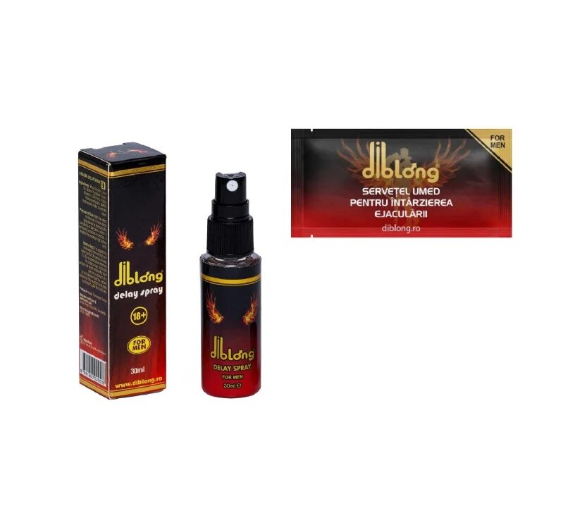 Diblong SET : Delay Spray - Spray pentru bărbați cu ingrediente ce pot ajuta ajuta la întârzierea ejaculării 30 ml + Delay Wipe - Default Title